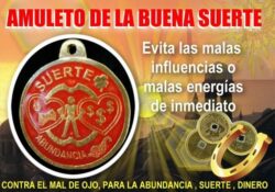 AMULETO DE LA SUERTE, MEDALLA ROJA