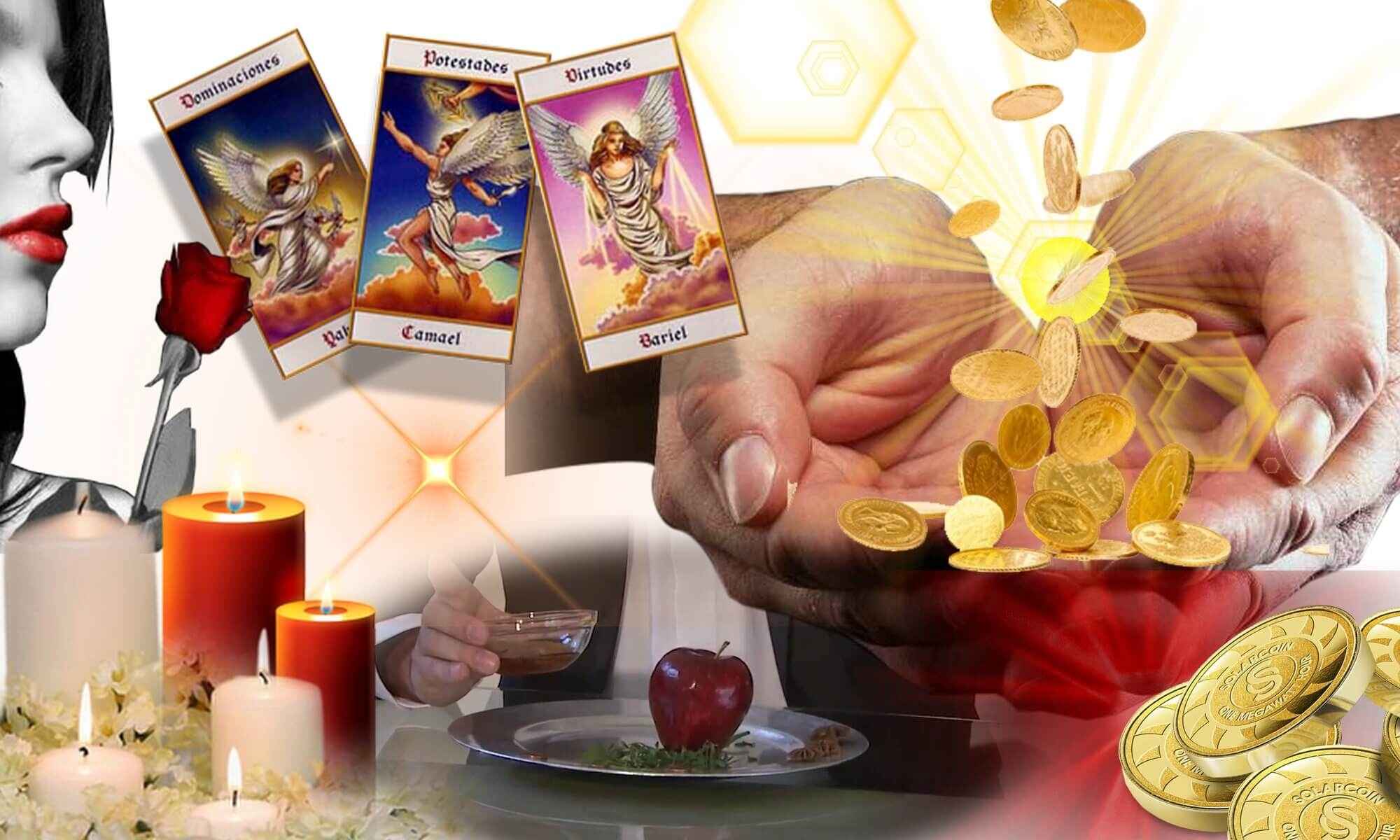 Cartas de ángeles, rituales de prosperidad y elementos de magia blanca para hechizos efectivos